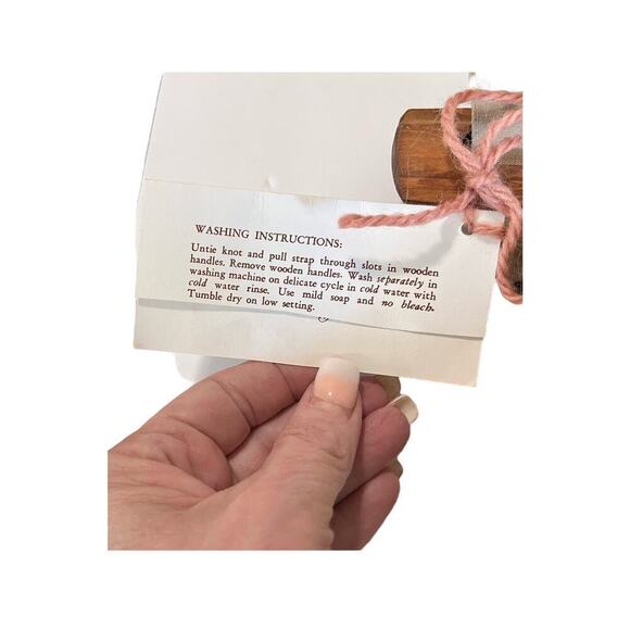 Khaki Purse, Handmade by Nana, Pockets, Mid Size, Wooden Handles - Picture 2 of 10